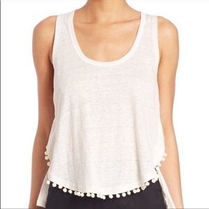 Derek Lam 10 Crosby Pom Pom Linen Tank